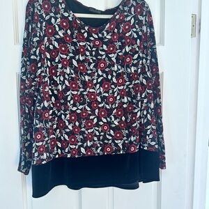 J. Jill Black and White Boxy Blouse